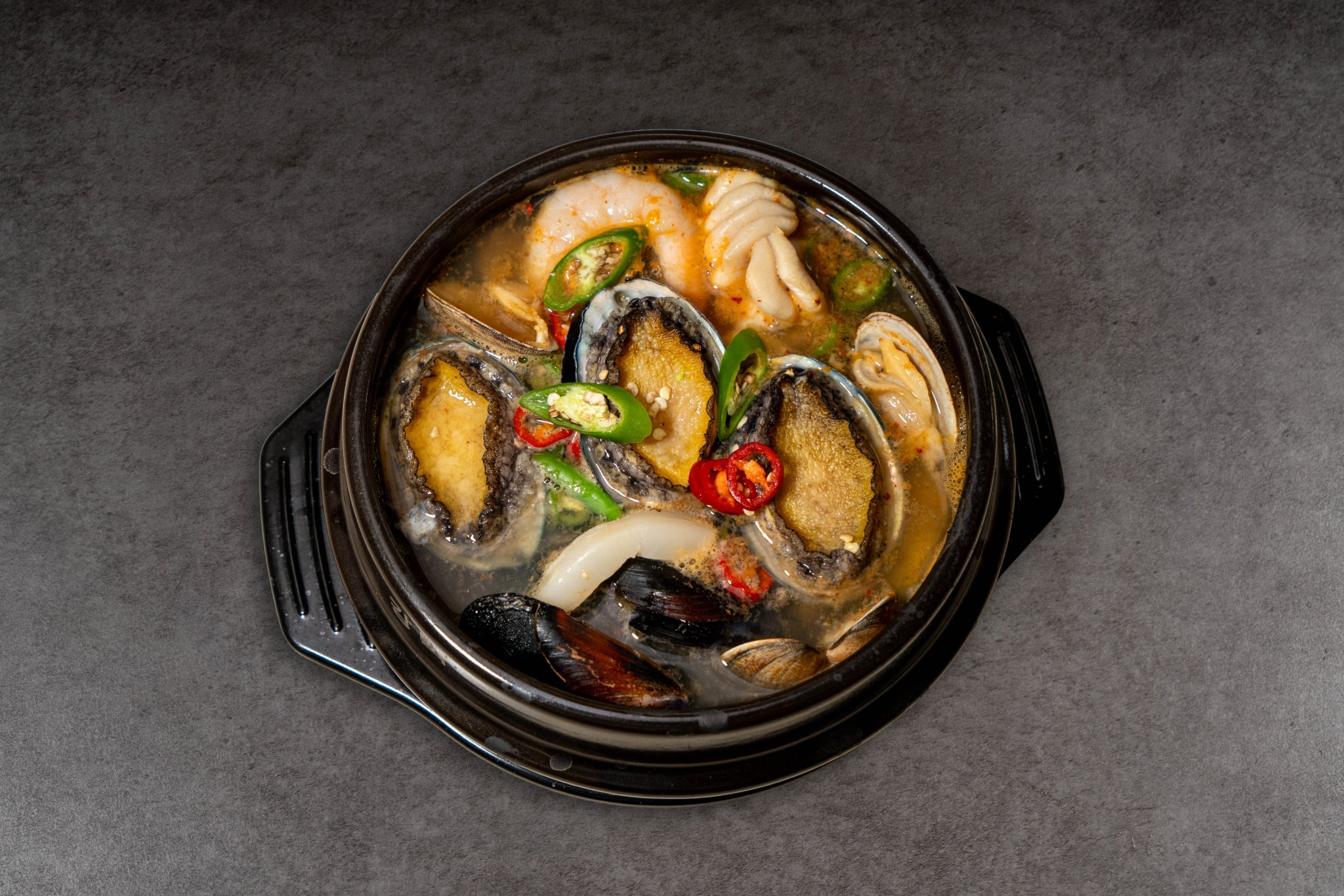 Abalone seafood hotpot at Jeju Samho